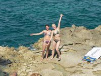 French amateur couple at vacation
