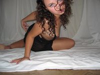 Curly amateur wife