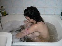 Brunette amateur wife at shower