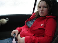 chubby teen in the car