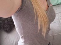 Amateur blonde toying her pussy