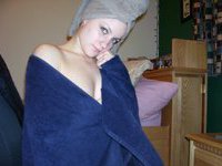 Young amateur wife at bedroom