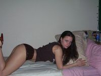 Young amateur wife at bedroom