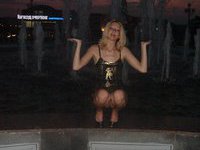 flashing Russian blonde