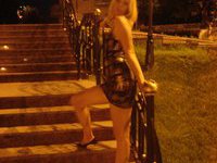 flashing Russian blonde