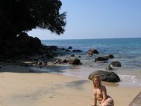 Danish blonde girl at beach