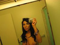 Selfie at bathroom from brunette babe