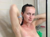 Lucile at shower