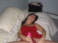 Amateur wife toying her pussy