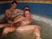 Swingers orgy at sauna