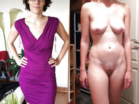 Elodie T and Moana M before-after, dressed-undressed