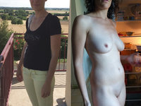 Elodie T and Moana M before-after, dressed-undressed
