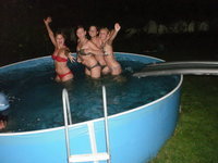 Teenage amateur babes at pool