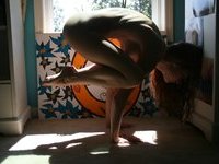 Naked yoga from young babe