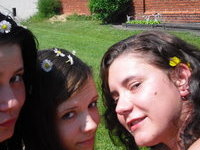 Teenage girls near pool