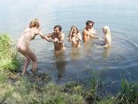 Naturists group sex outdoors