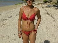 Granny nude at the beach