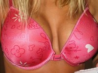 Blonde mom with new breasts