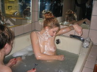 teens fun in the bathtub