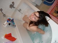 Teenage amateur GF nude at bath