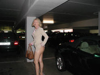 blonde Milf nude under her skirt