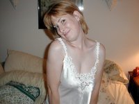 Redhead wife shows her body