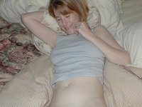 Redhead wife shows her body