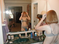 Redhead wife shows her body