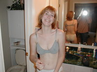 Redhead wife shows her body