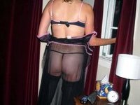 blond in lingerie makes him horny
