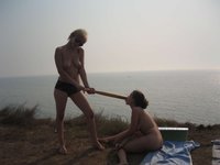 horny nudists couple outdoors