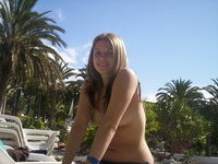 Blonde amateur wife at vacation