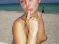 Blonde amateur wife at vacation