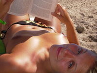 Blonde amateur wife at vacation