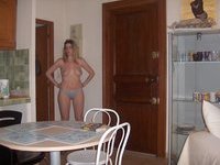 Blond amateur wife nude at home