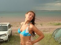 Five amateur girls at vacation
