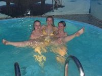 Amateur girls having fun at the pool