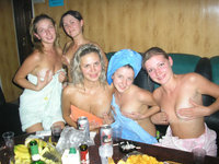 Girls company at sauna