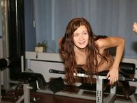 Two amateur GFs naked at gym