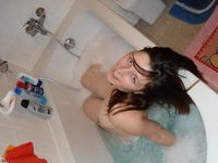 GF nude at bath