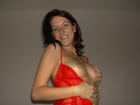Lady in red lingerie Crissy