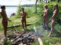 Camping day with nude girls