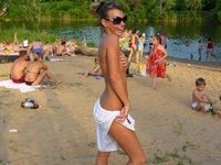 Russian amateur GF naked outdoors