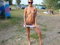 Russian amateur GF naked outdoors