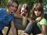Three lovely cute teens