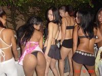 Ebony sluts performing a stripper show