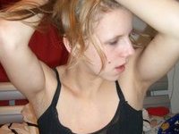 Horny blonde teen with saggy tits