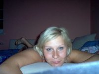 Blond GF at bedroom