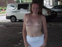 Chubby amateur wife posing topless again