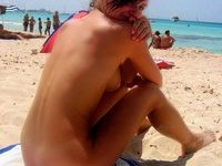Girlfriend flashing at beach